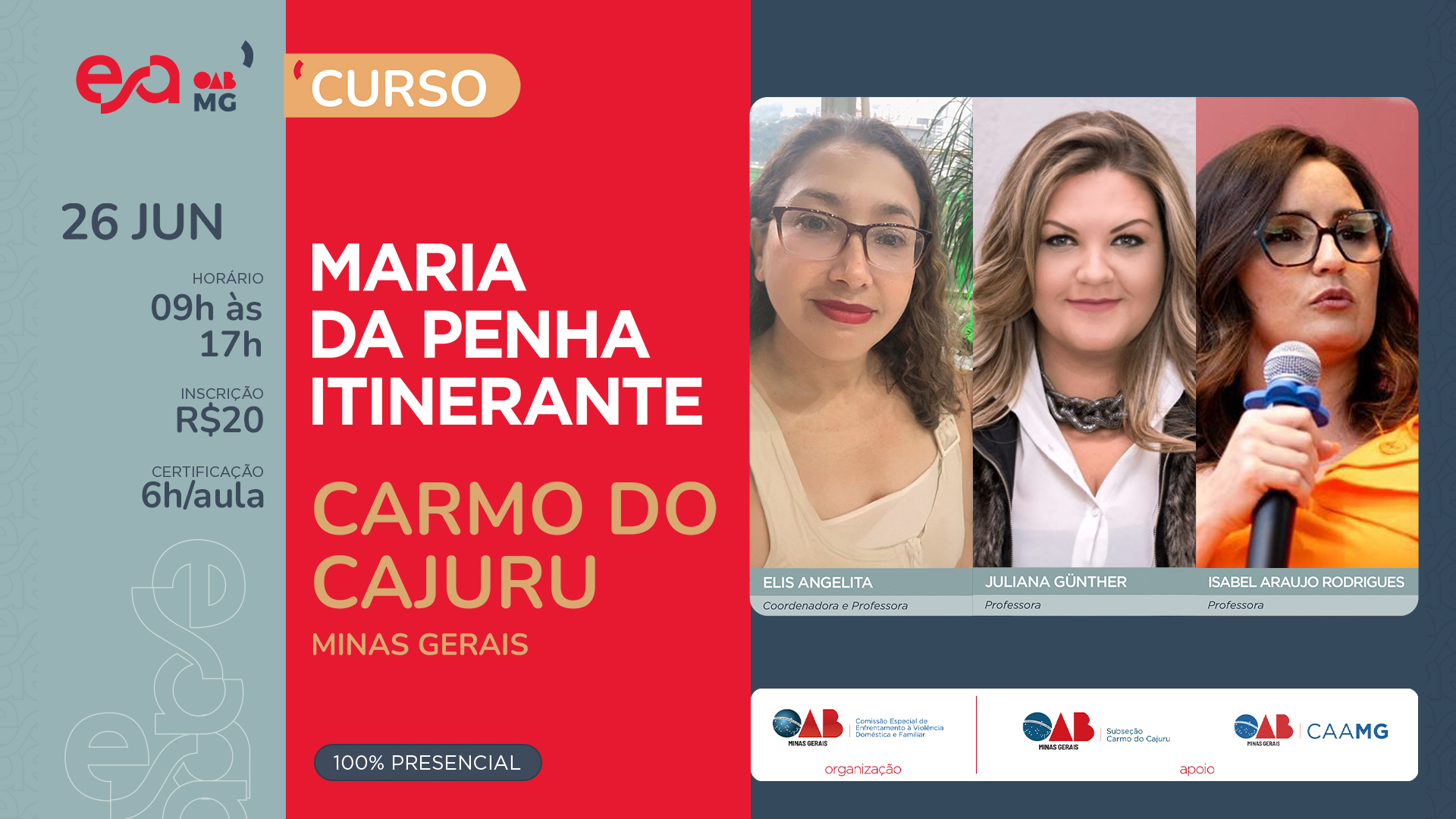 CURSO: MARIA DA PENHA ITINERANTE EM CARMO DO CAJURU
